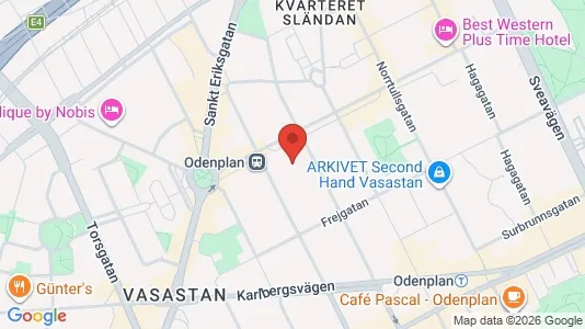 Lägenheter att hyra i Vasastan - kort over placeringen