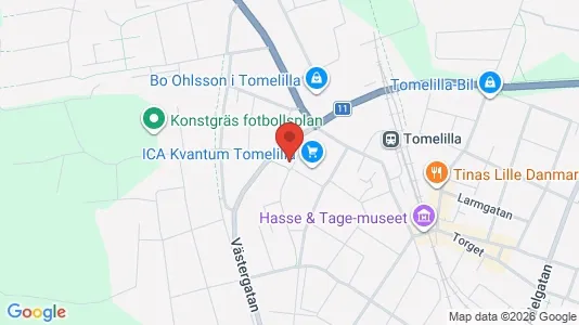 Lägenheter att hyra i Tomelilla - kort over placeringen