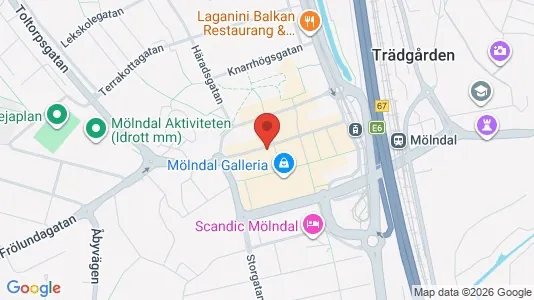 Lägenheter att hyra i Mölndal - kort over placeringen