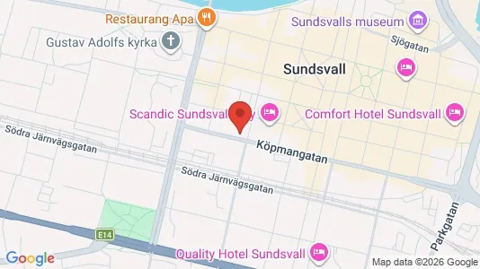 Lägenheter att hyra i Sundsvall - kort over placeringen