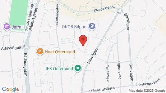 Lägenheter att hyra i Östersund - kort over placeringen