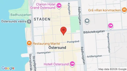 Lägenheter att hyra i Östersund - kort over placeringen
