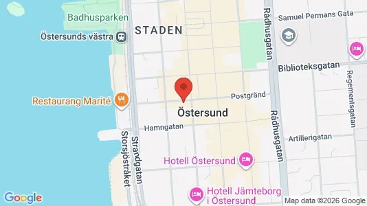 Lägenheter att hyra i Östersund - kort over placeringen