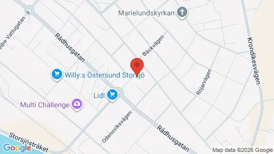 Lägenheter att hyra i Östersund - kort over placeringen