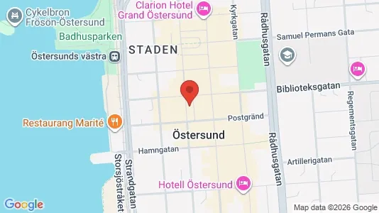 Lägenheter att hyra i Östersund - kort over placeringen