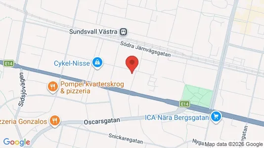 Lägenheter att hyra i Sundsvall - kort over placeringen