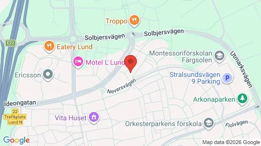 Lägenheter att hyra i Lund - kort over placeringen