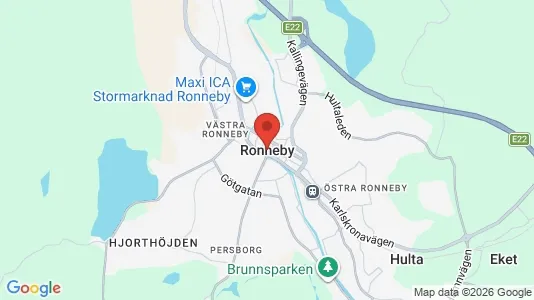 Lägenheter att hyra i Ronneby - kort over placeringen