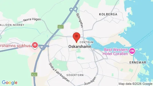 Lägenheter att hyra i Oskarshamn - kort over placeringen