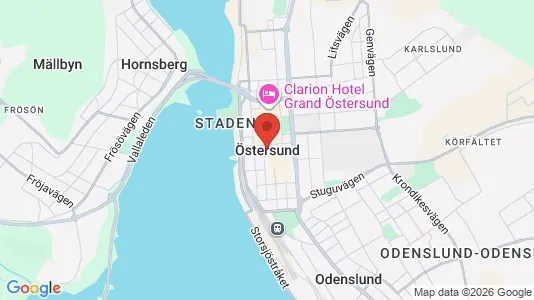 Lägenheter att hyra i Östersund - kort over placeringen