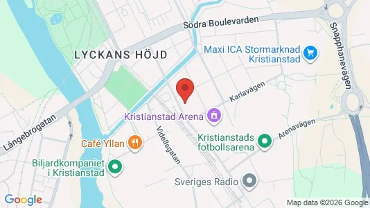 Lägenheter att hyra i Kristianstad - kort over placeringen