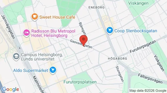 Lägenheter att hyra i Helsingborg - kort over placeringen