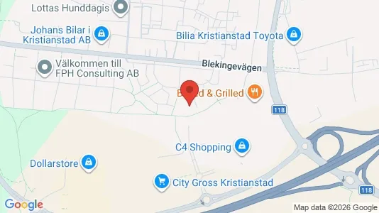 Lägenheter att hyra i Kristianstad - kort over placeringen