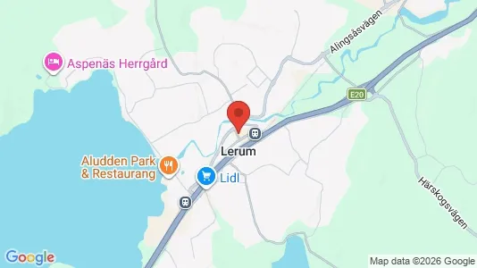 Radhus att hyra i Lerum - kort over placeringen