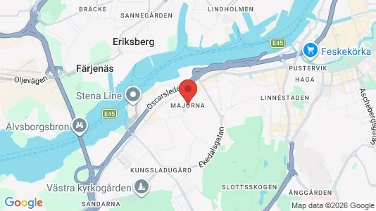 Lägenheter att hyra i Majorna-Linné - kort over placeringen