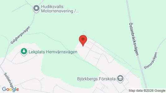 Lägenheter att hyra i Hudiksvall - kort over placeringen