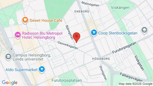 Lägenheter att hyra i Helsingborg - kort over placeringen
