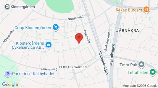 Lägenheter att hyra i Lund - kort over placeringen