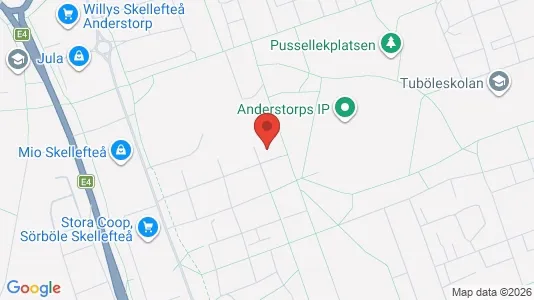 Lägenheter att hyra i Skellefteå - kort over placeringen