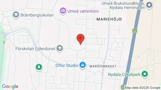 Lägenheter att hyra i Umeå - kort over placeringen