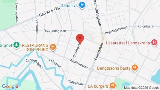 Lägenheter att hyra i Landskrona - kort over placeringen