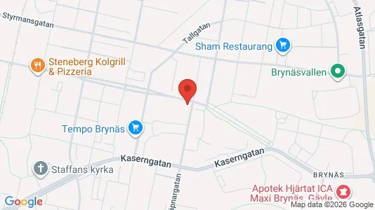 Lägenheter att hyra i Gävle - kort over placeringen