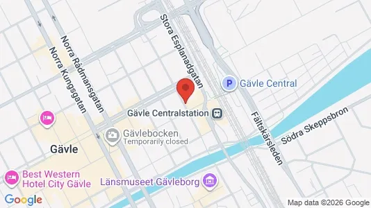 Lägenheter att hyra i Gävle - kort over placeringen