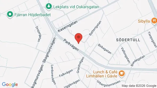 Lägenheter att hyra i Gävle - kort over placeringen