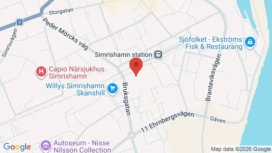 Lägenheter att hyra i Simrishamn - kort over placeringen