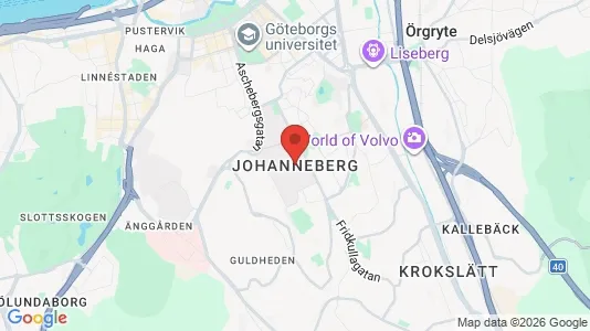 Rum att hyra i Johanneberg - kort over placeringen