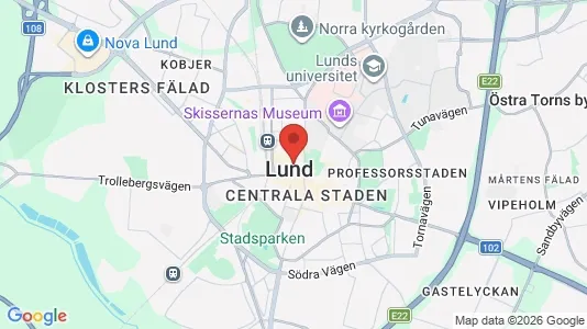 Studentbostäder att hyra i Lund - kort over placeringen