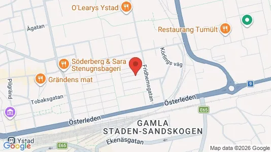 Lägenheter att hyra i Ystad - kort over placeringen