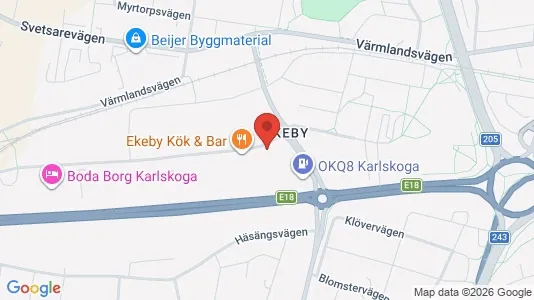 Rum att hyra i Karlskoga - kort over placeringen