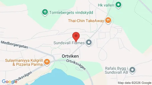 Lägenheter att hyra i Sundsvall - kort over placeringen