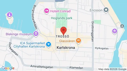 Lägenheter att hyra i Karlskrona - kort over placeringen