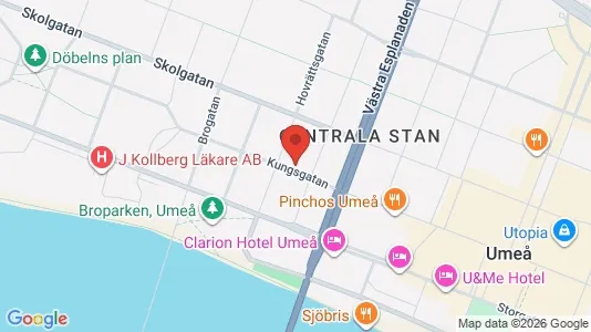 Lägenheter att hyra i Umeå - kort over placeringen