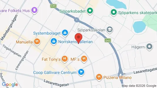 Lägenheter att hyra i Gällivare - kort over placeringen