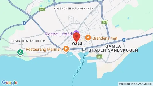 Lägenheter att hyra i Ystad - kort over placeringen