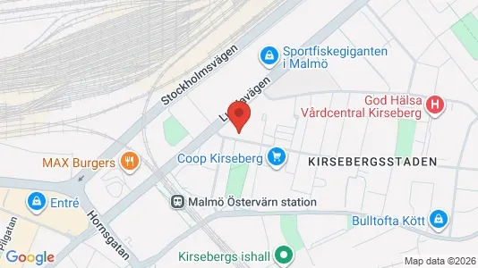 Lägenheter att hyra i Kirseberg - kort over placeringen
