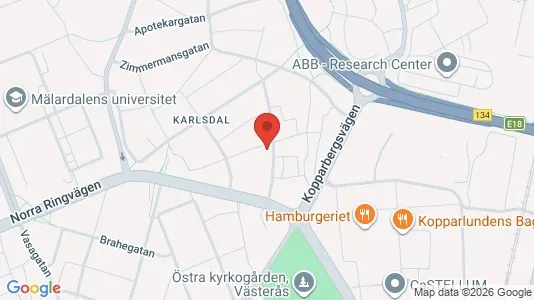 Lägenheter att hyra i Västerås - kort over placeringen