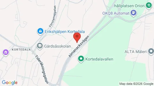Lägenheter att hyra i Göteborg Östra - kort over placeringen