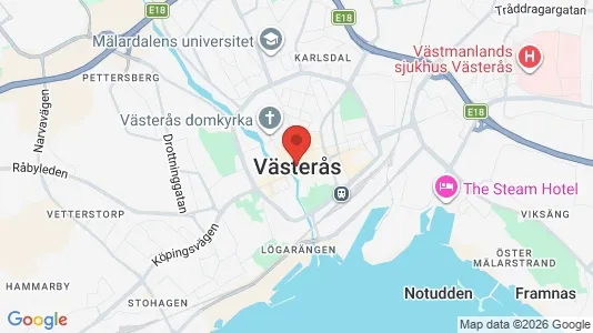 Rum att hyra i Västerås - kort over placeringen