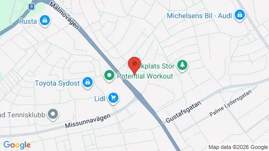 Lägenheter att hyra i Ystad - kort over placeringen