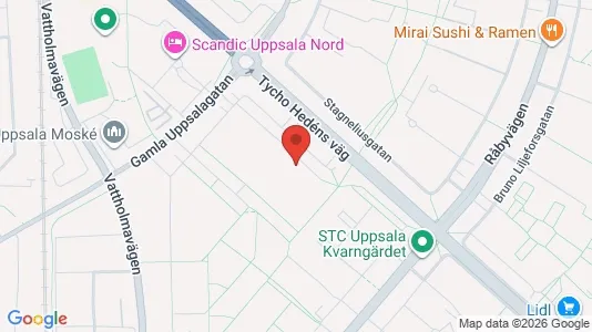Lägenheter att hyra i Uppsala - kort over placeringen