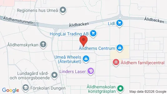 Lägenheter att hyra i Umeå - kort over placeringen