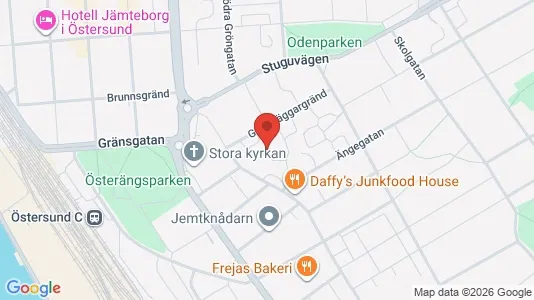 Lägenheter att hyra i Östersund - kort over placeringen