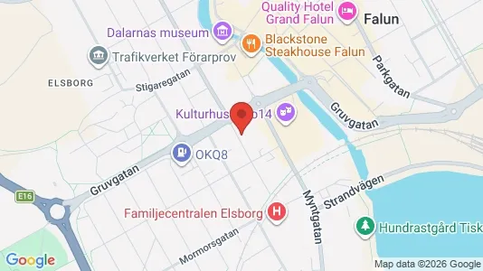 Lägenheter att hyra i Falun - kort over placeringen
