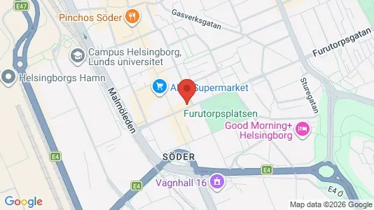 Lägenheter att hyra i Helsingborg - kort over placeringen