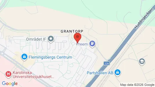 Lägenheter att hyra i Huddinge - kort over placeringen