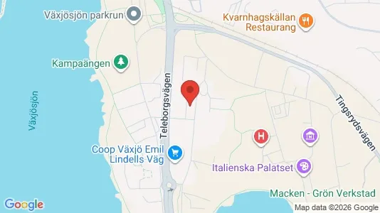 Lägenheter att hyra i Växjö - kort over placeringen